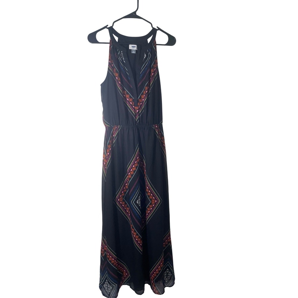 Old‎ Navy Southwestern Print Maxi Dress M Halter Elastic Waist Boho Tribal